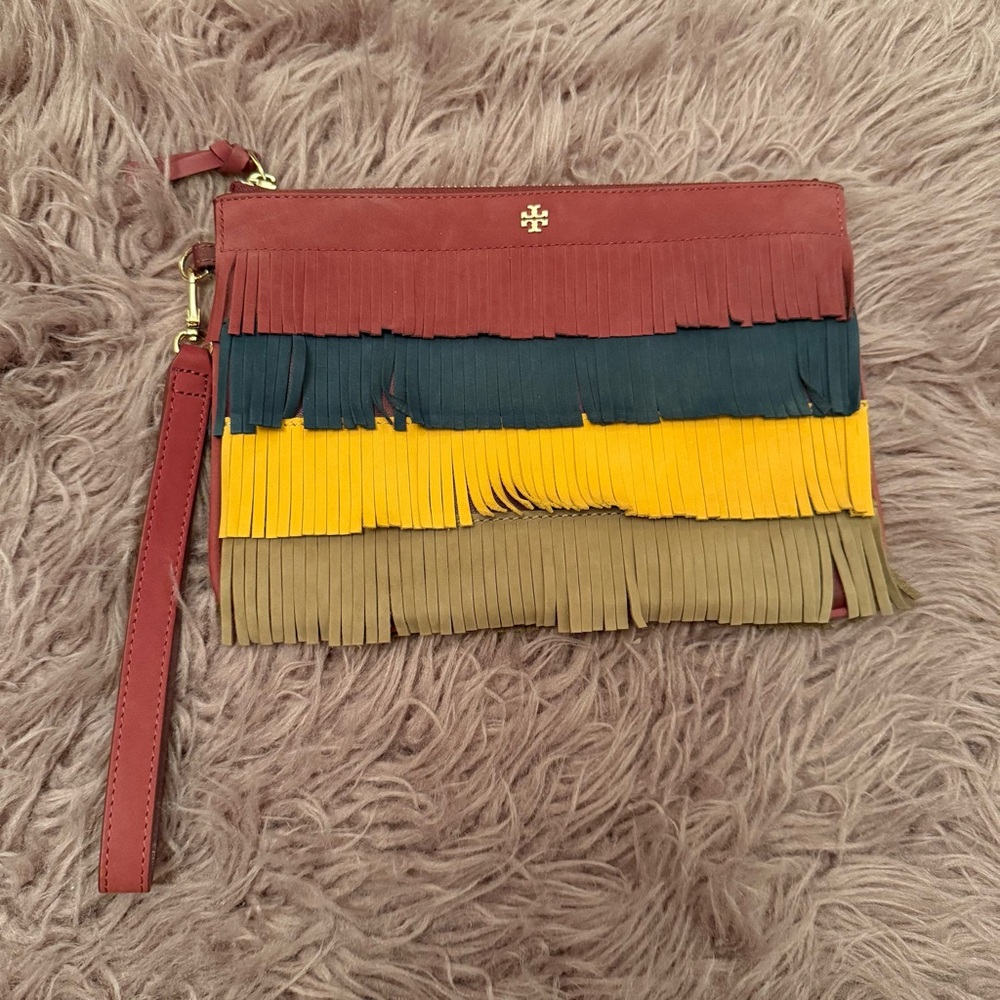 Tory Burch Multicolor Fringe Clutch